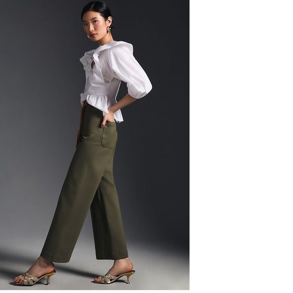 Anthropologie The Colette Cropped Wide-Leg Ponte Pants size 27 new with tag - Picture 2 of 11